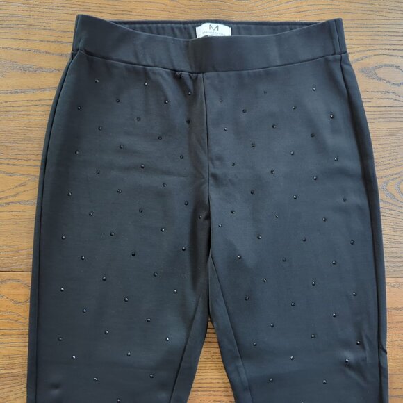 M Magaschoni Womens 1X Black‎ Pants Embellished Stretch Skinny Leg - Picture 8 of 14